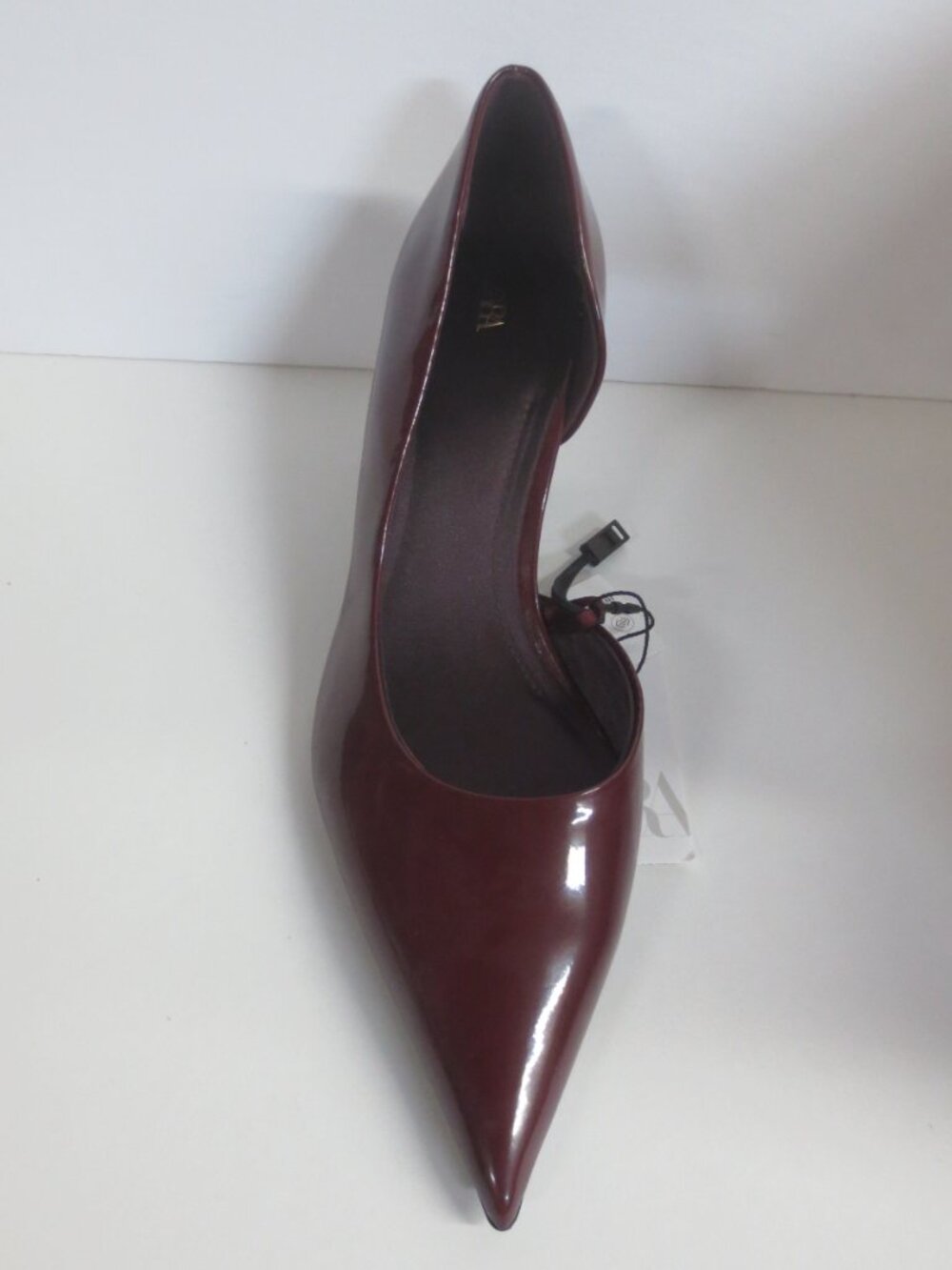 ZARA WOMEN'S POINTED TOE KITTEN HEEL PUMPS - WINE - US 8 - Picture 2 of 6